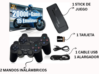 Consola Retro TECTINTER M8 – 64 GB / 20 000 Juegos / HDMI 4K / 2 Mandos Inalámbricos 2.4 GHz